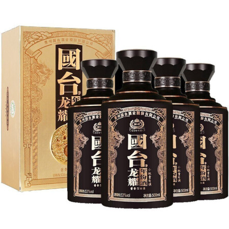 稀缺酒贵州国台酒国台龙耀53度酱香型白酒送礼宴请礼盒装500ml4瓶整箱
