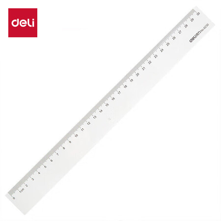 得力(deli)30cm办公通用直尺6230