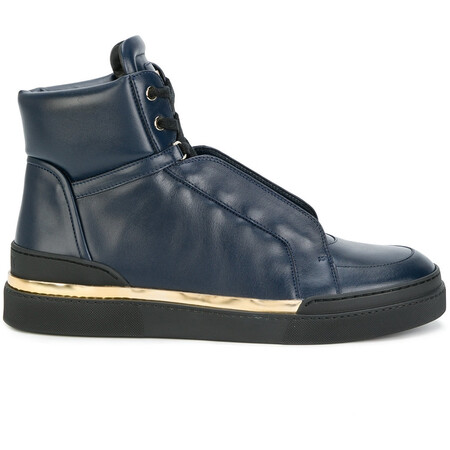 巴尔曼(balmain)奢侈品男鞋 1756090772 侧边拼接高帮板鞋 blue 40