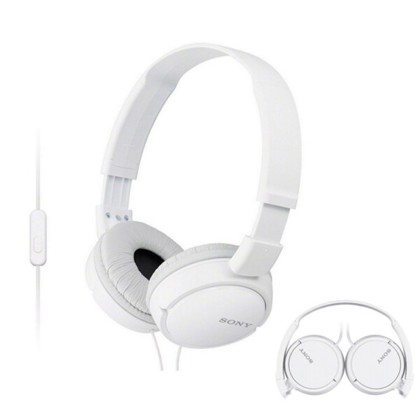 索尼（SONY）MDR-ZX110AP 头戴式 立体声耳机 白色