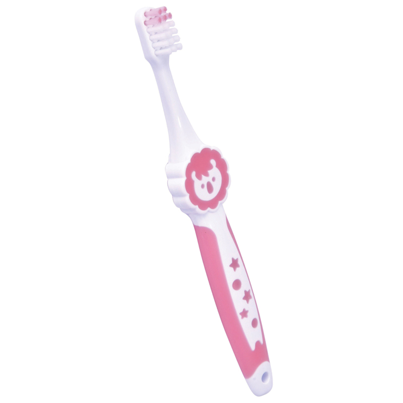 贝亲 (Pigeon) 牙刷 儿童牙刷 儿童训练牙刷 柔软刷毛 4阶段训练牙刷 粉红 3-6岁 进口11806