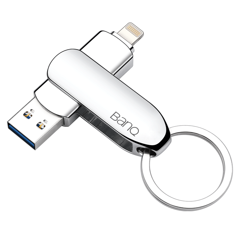 喜宾（banq）128GB USB3.0苹果U盘 A50高速版 银色 苹果官方MFI认证 iPhone/iPad双接口手机电脑两用U盘