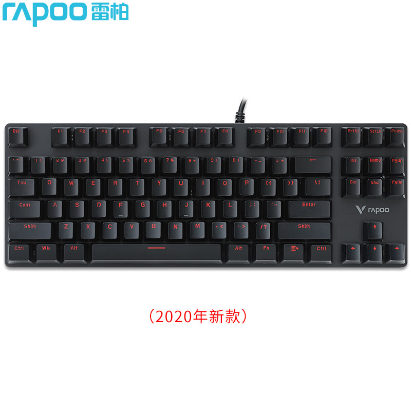 雷柏（Rapoo） V500合金版 87键游戏机械键盘 游戏键盘 吃鸡键盘 电脑键盘 笔记本键盘 黑色 黑轴