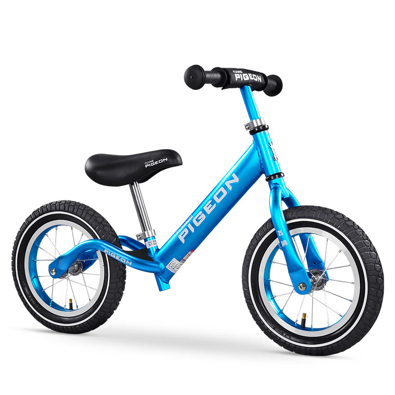 飞鸽 (PIGEON) 儿童平衡车自行车2-3-6岁滑步车幼儿男女宝宝小孩滑行两轮无脚踏铝合金单车 辐条轮 14寸蓝色