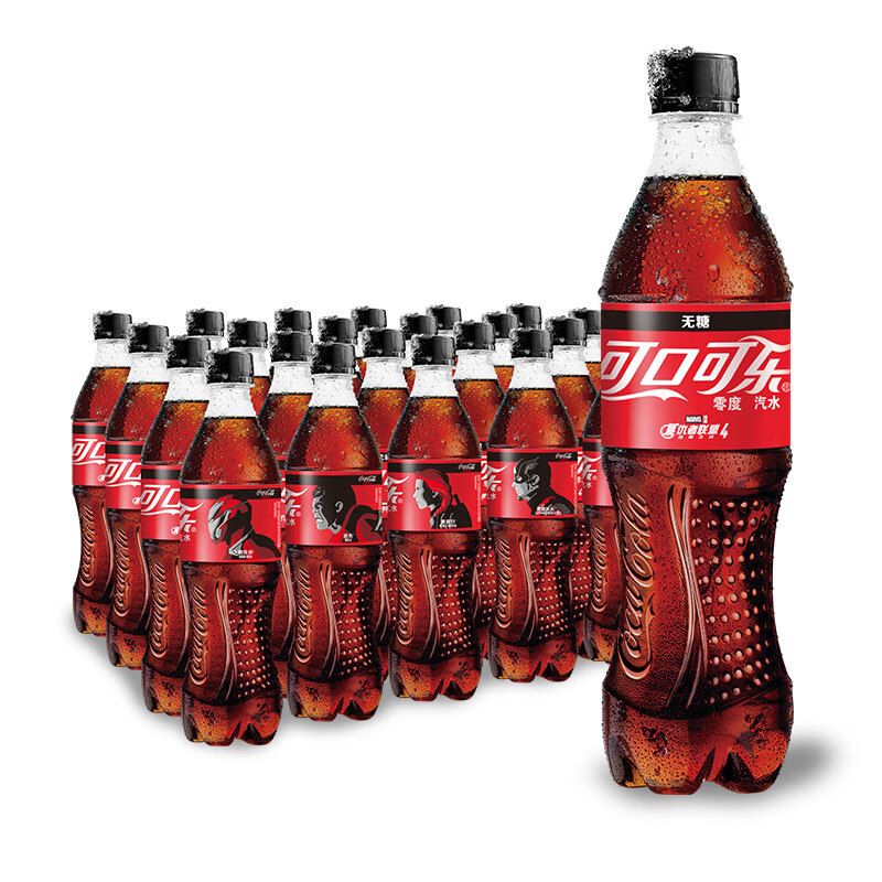 可口可乐 零度 无糖零卡 汽水 碳酸饮料 500ml*24瓶 整箱装 可口可乐公司出品 新老包装随机发货