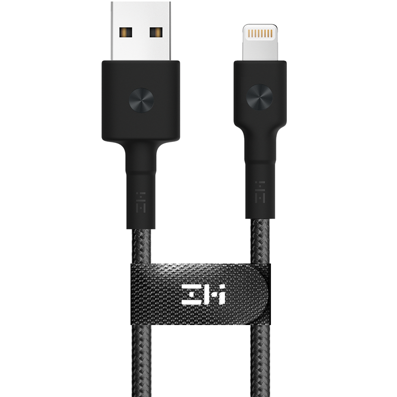ZMI 紫米MFi认证苹果数据线1米编织线手机充电线支持iphone6s/7/7P/8/8P/X/XS/XR/X MAX/SE/ipad AL803黑色