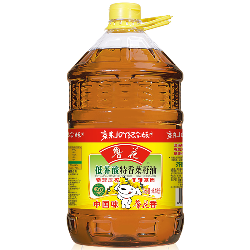 鲁花 食用油 非转基因 物理压榨 特香菜籽油（京东定制） 6.18L