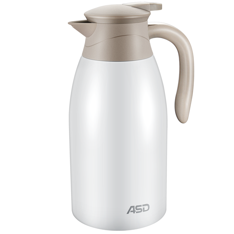 爱仕达（ASD）保温壶 2.0L 304不锈钢真空保温瓶便携大容量家用热水壶暖瓶 纯净白