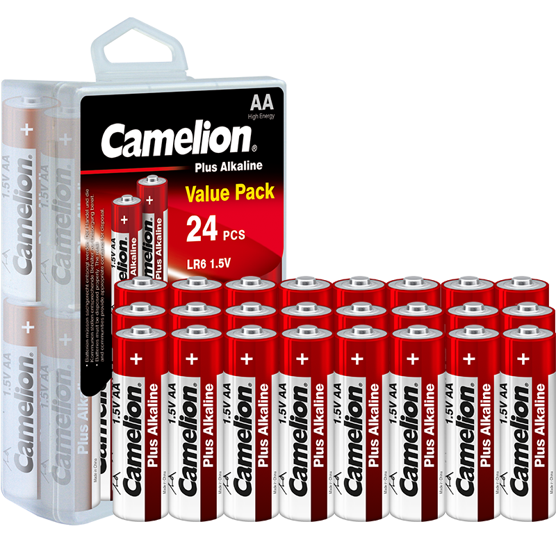 飞狮（Camelion）碱性电池 干电池 LR6/AA/5号 电池 24节 鼠标/血压计/血糖仪/玩具/相机/指纹锁/话筒