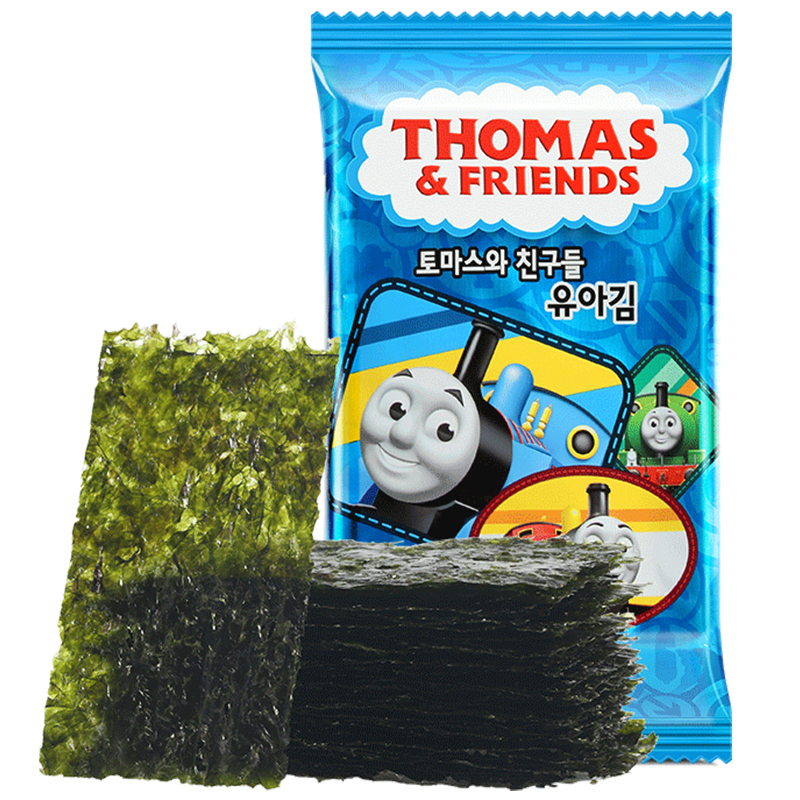 小火车Thomas 韩国进口  儿童零食 宝宝小吃香脆海味即食紫菜 快乐成长海苔 14.1g