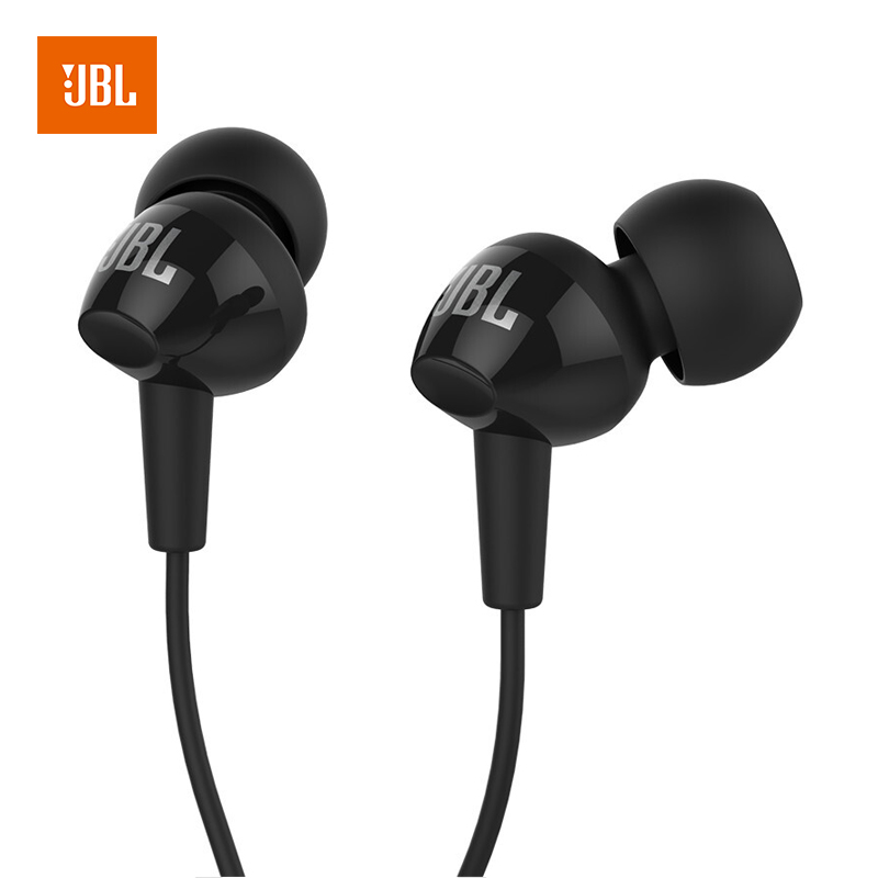 JBL C100SI 入耳式耳机 带耳麦可通话 苹果安卓手机通用 游戏耳机 立体声超轻盈 黑色