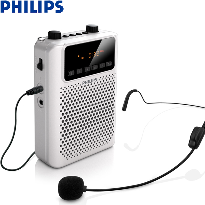 飞利浦(PHILIPS)SBM150白 广场级扩音器 大功率FM收音插卡音箱便携音响 教学专用/导游销售/会议扬声器