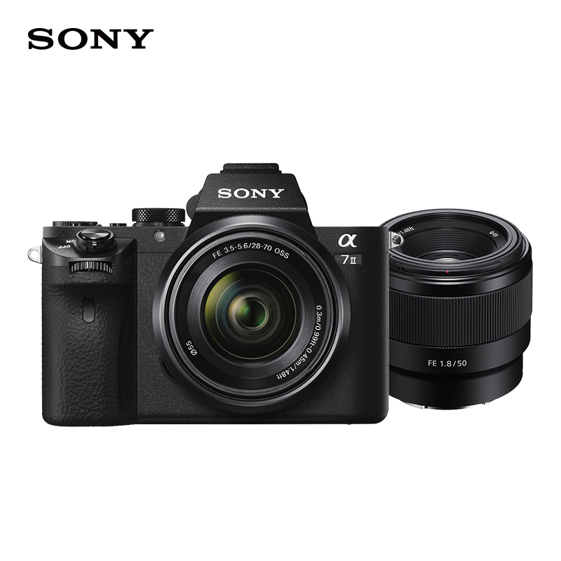 索尼（SONY）ILCE-7M2K 全画幅微单数码相机 双镜头套装（2430万有效像素 SEL2870+SEL50F18F镜头 a7M2/A72）