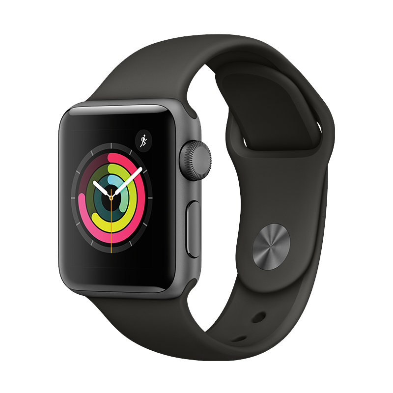 Apple Watch Series 3智能手表（GPS款 38毫米 深空灰色铝金属表壳 灰色运动型表带 MR352CH/A）