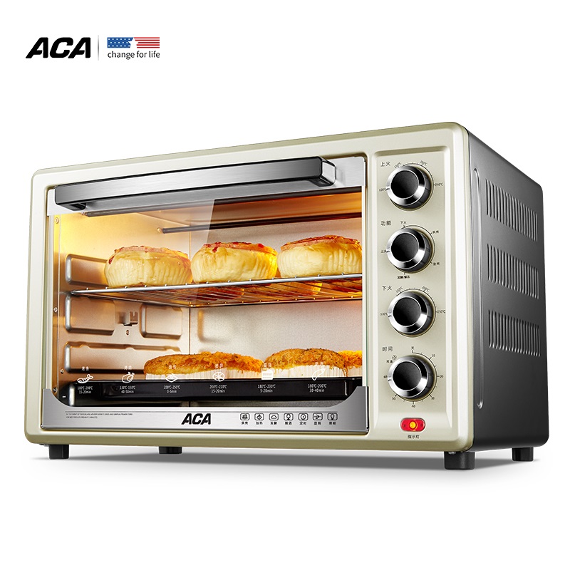 北美电器（ACA）电烤箱家用 32升独立控温 旋转烤叉 内置炉灯ATO-BCRF32