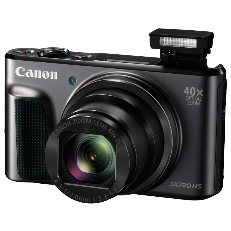 佳能（Canon）PowerShot SX720 HS  数码相机（2030万像素 40倍光变 24mm超广角）黑色