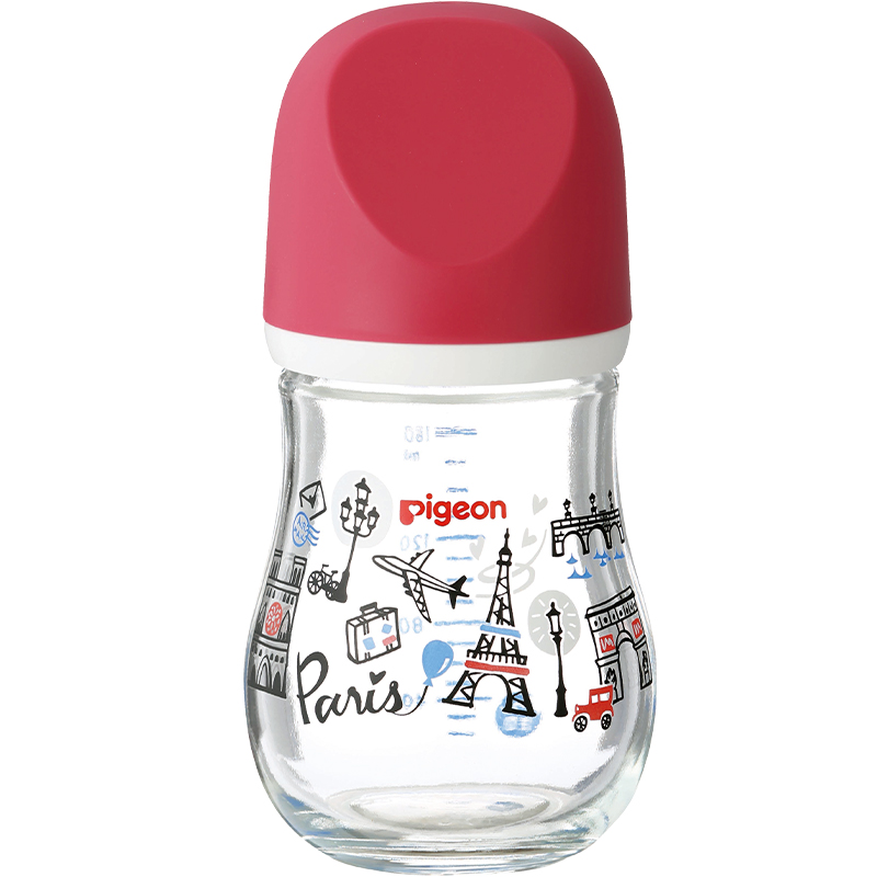 贝亲 (Pigeon) 奶瓶 玻璃奶瓶 新生儿 宽口径玻璃奶瓶 婴儿奶瓶 臻宝奶瓶 160ml（巴黎） 自然实感SS码奶嘴
