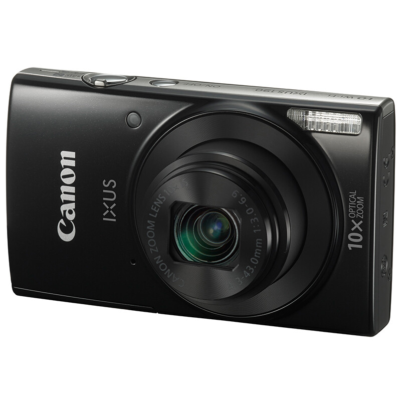 佳能（Canon）IXUS 190 数码相机 （2000万像素 10倍光学变焦 24mm超广角 支持Wi-Fi和NFC）黑色