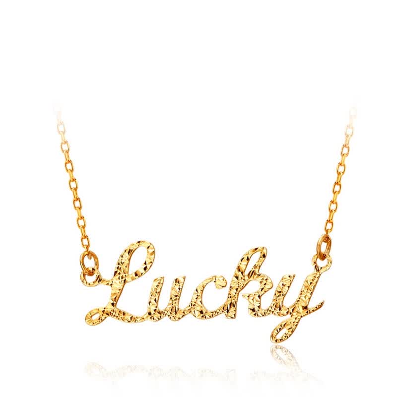 周大福 网店尊享款 k-code系列字母lucky幸运10k金项链 e116148