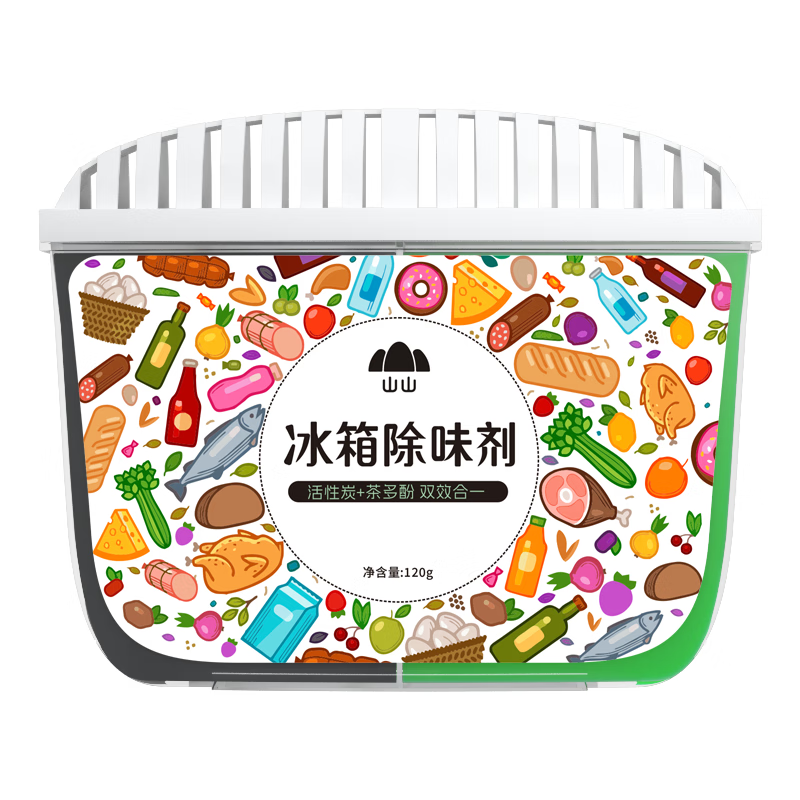 山山 冰箱除味剂活性炭+茶多酚冰箱除味除菌冰箱除味盒120g*3盒 【冰箱除异味】冰箱消臭3盒装