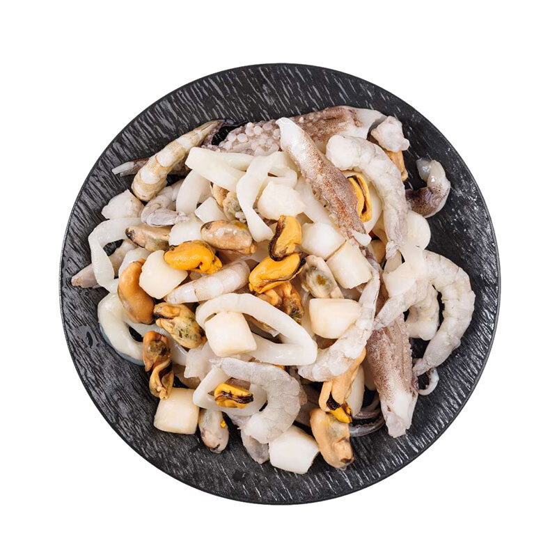 美加佳海鲜什锦2斤（内分2袋装）虾仁鱿鱼扇贝贻贝 海鲜水产 海鲜什锦1kg