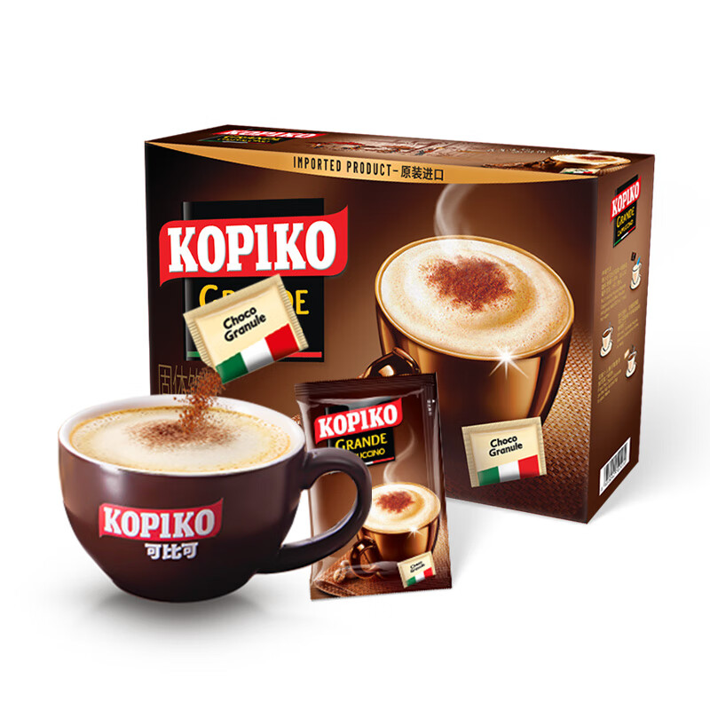可比可（KOPIKO）速溶咖啡豪享卡布奇诺咖啡12包363g三合一咖啡粉冲调饮品印尼进口 【配巧克力味粉】卡布奇诺12包