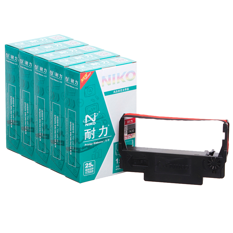 耐力（NIKO）N ERC30/38 双色(黑/红)色带(5根装) (适用爱普生 TM260/370/200/220/200A/220A/230) 双色(黑/红)