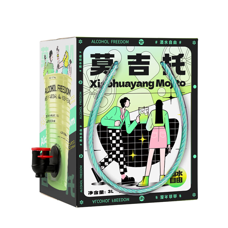 小花样 10度莫吉托箱装3L 鸡尾果酒饮水机大容量年轻男女微醺露营聚会 