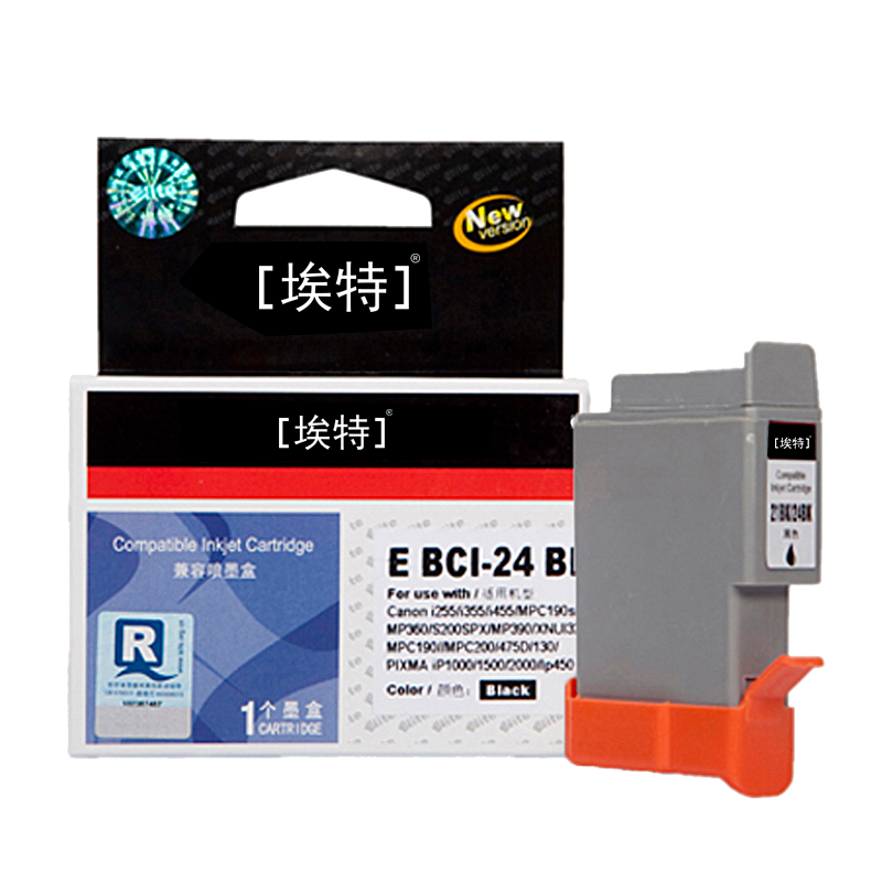 埃特（elite_value） E BCI-24 黑色墨盒 (适用佳能 i255/i355/MP110/130/PIXMA iP1000/1500/2000) BCI-24黑色