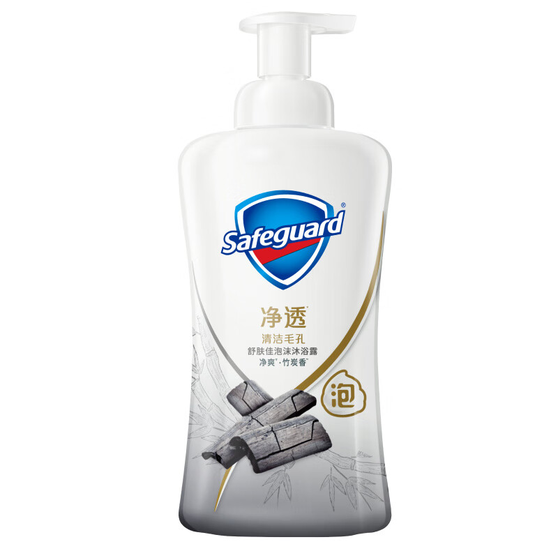 舒肤佳净透泡沫沐浴露 竹炭净爽500g 男女士通用  新旧包装随机
