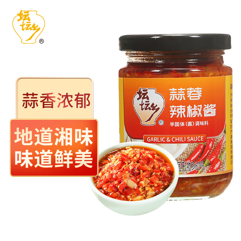 坛坛乡 湖南特产  蒜蓉辣椒酱 238g 烧烤手抓饼下饭拌饭拌面调味酱 蒜蓉辣椒酱238g
