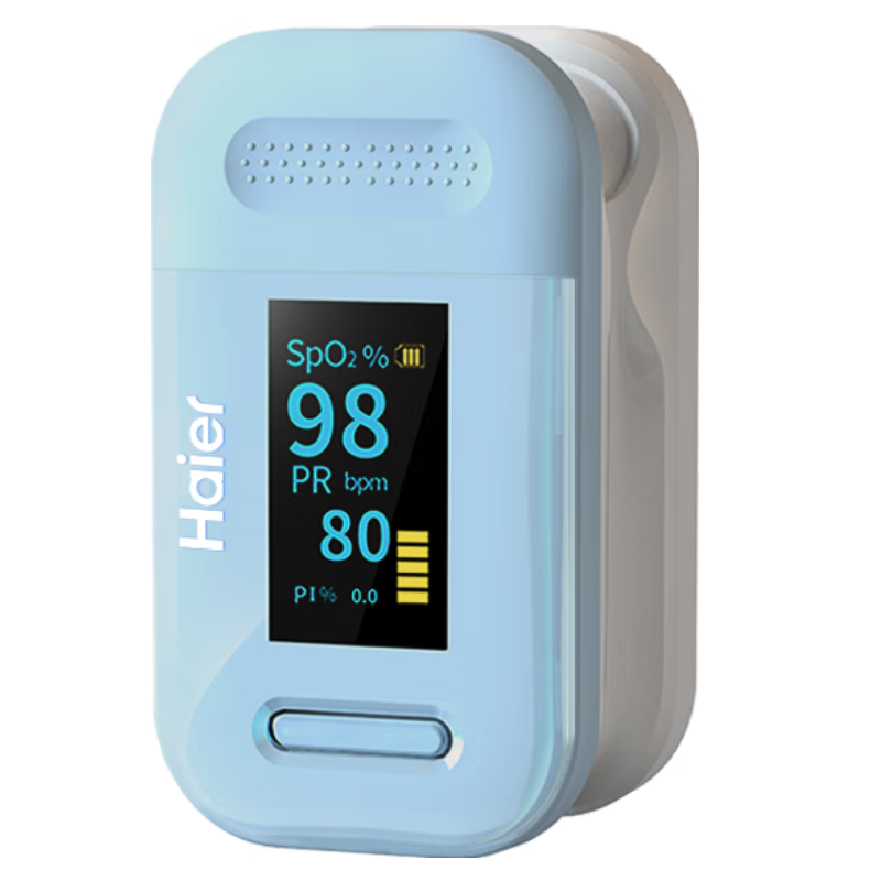 海尔（Haier）血氧仪指夹式医用级家用指压式心跳心率脉搏血氧饱和度监测仪81A1 【行业爆款】专业医用81A1