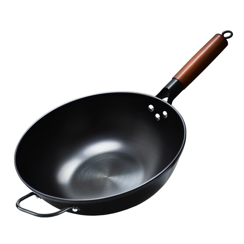老两口-升级翻边平底铁锅32cm 通用传统老式炒锅LLK925