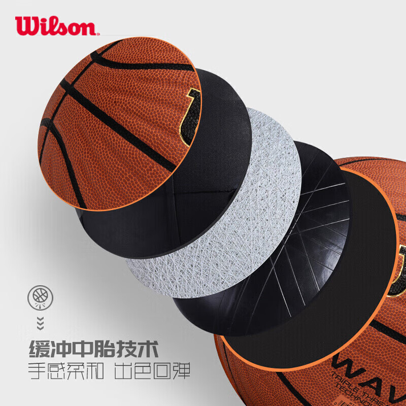 Wilson威尔胜WAVE系列PU材质成人标准7号球室内外通用篮球