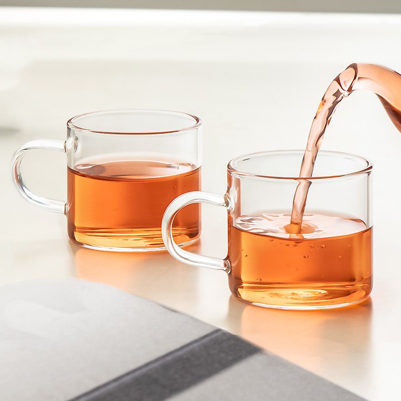 忆壶茶（YI HU TEA） 玻璃杯子耐热小品茗杯茶具配件加厚功夫花茶杯套装家居办公水杯 6只装套组（100ml）