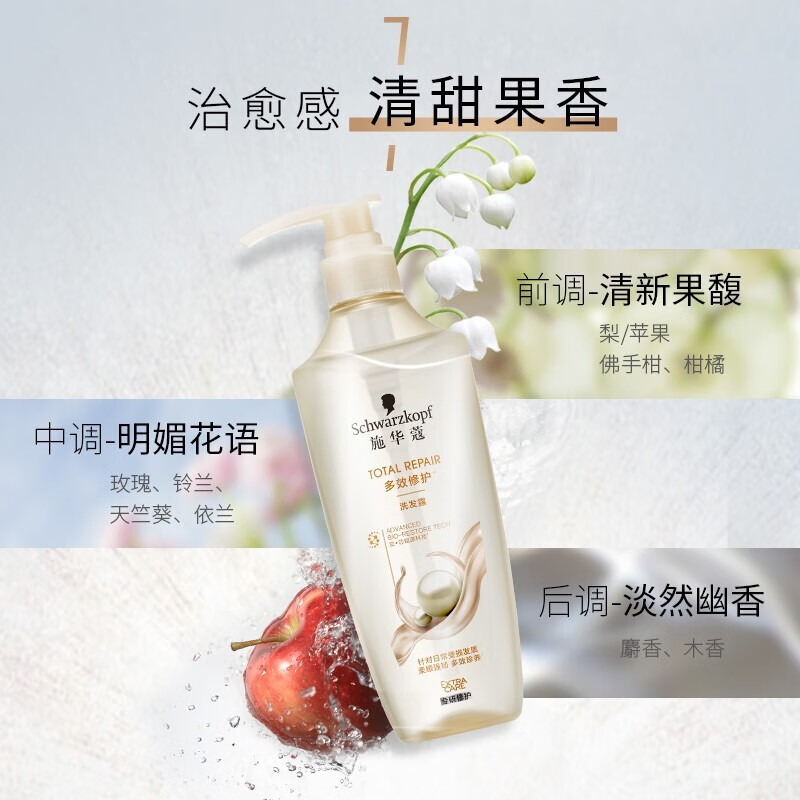 施华蔻（Schwarzkopf）多效修护套装800ml(洗400ml+润400ml)(温和修护氨基酸 洗发水)