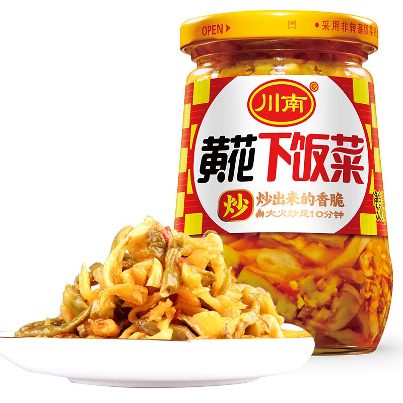 川南黄花下饭菜335g*1瓶  榨菜酱腌菜咸菜拌面拌饭酱菜 调味品 黄花下饭菜335g