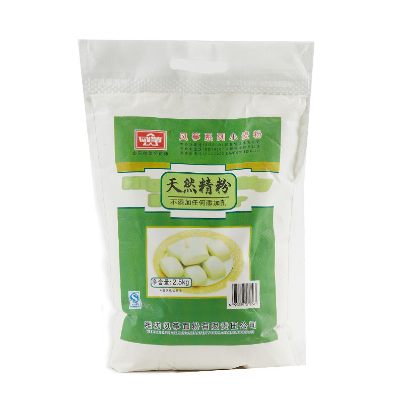 风筝天然精粉5斤 中筋小麦粉馒头/面条/饺子粉 原料 新老包装交替 天然精粉 中筋小麦粉2.5kg