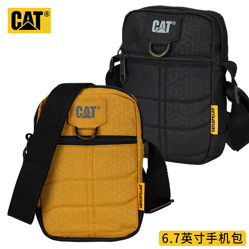 CAT单肩斜挎包小号多口袋迷你6.7手机包男女个性潮机械黄84059运动 机械黄 小号手机包