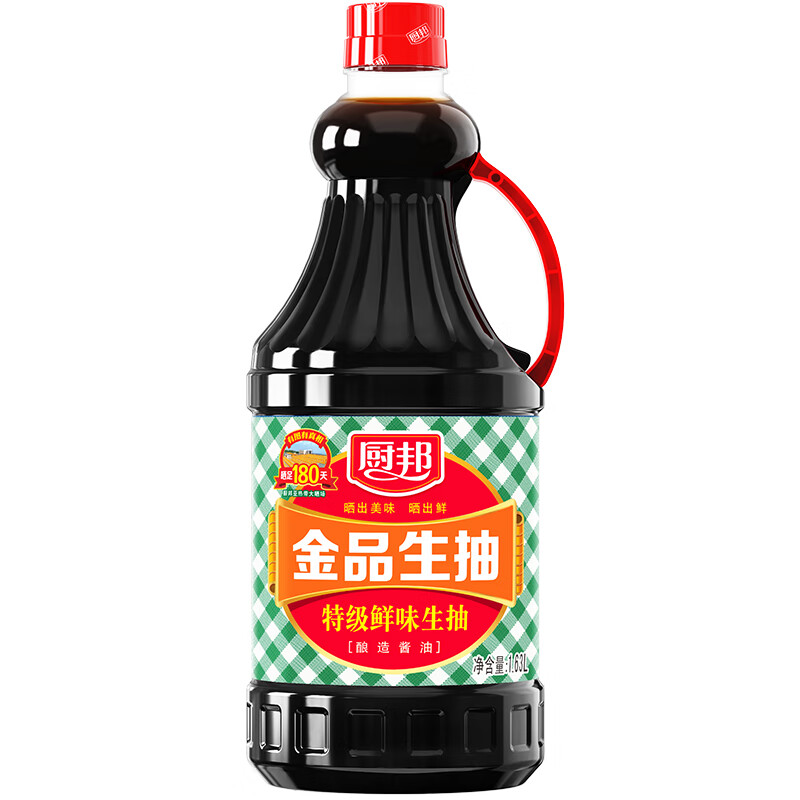 厨邦酱油 金品系列 生抽 酱油【特级黄豆酱油】1.63L 酿造酱油 调味品 厨邦金品生抽1.63L