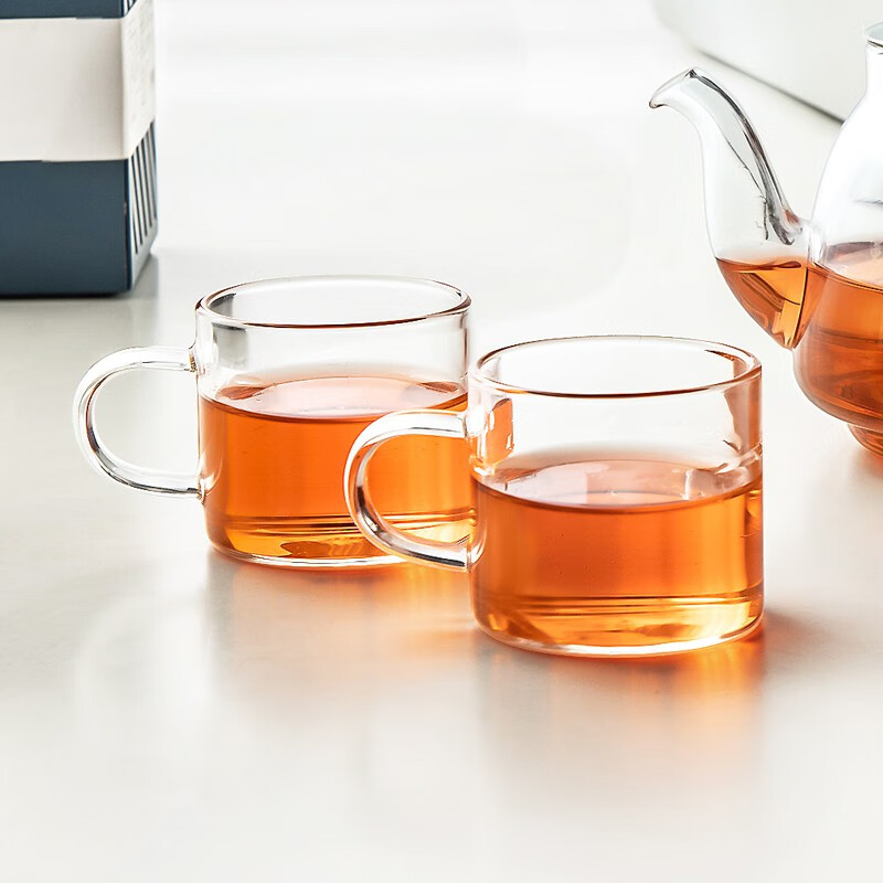 忆壶茶（YI HU TEA） 玻璃杯子耐热小品茗杯茶具配件加厚功夫花茶杯套装家居办公水杯 6只装套组（100ml）