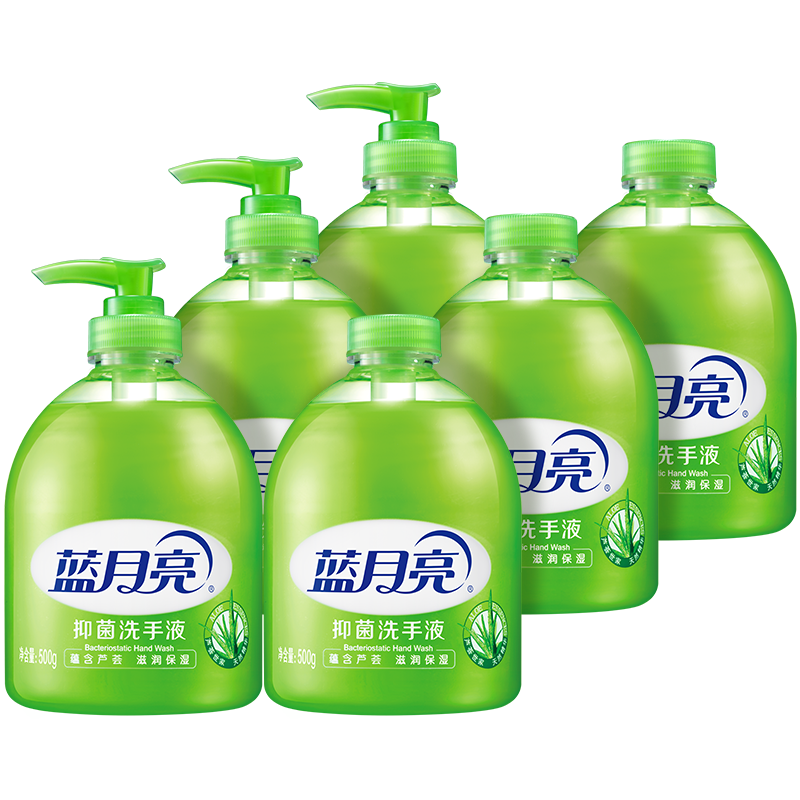 蓝月亮 芦荟抑菌洗手液套装:500g*3+瓶装补充装500g*3 专业抑菌99.9%