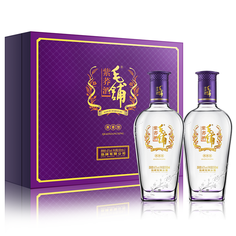 劲牌 毛铺苦荞酒 露酒 紫荞 42度 500ml*2瓶 礼盒送礼 含礼袋 42度 500mL 2瓶 紫荞礼盒