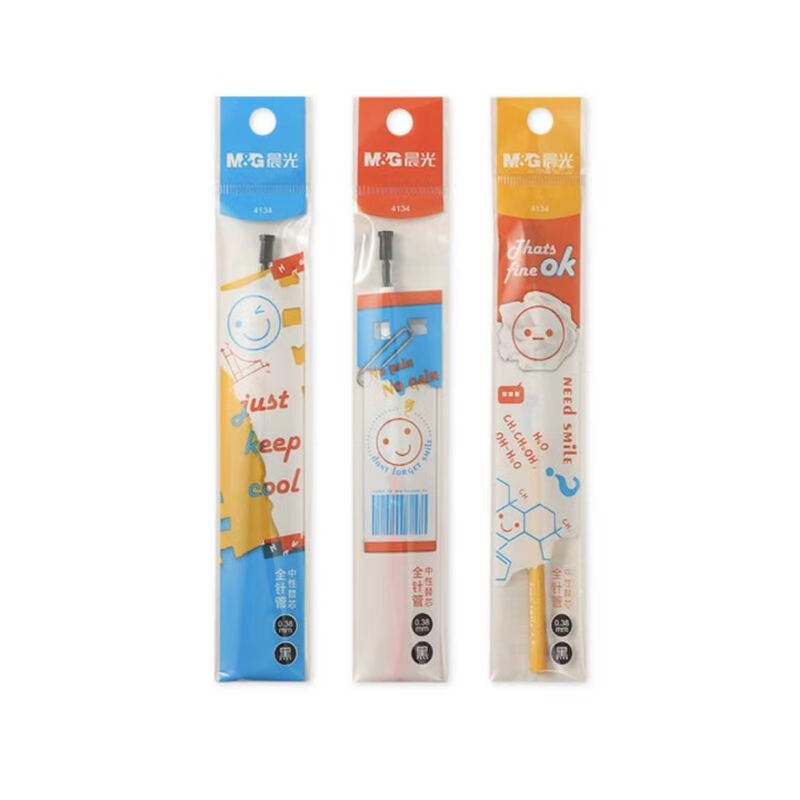 晨光笔芯中性笔替芯0.38 黑色全针管学生考试用可爱系列0.38黑色 全针管4134 暖风·花物纪 20支/盒 2盒装 