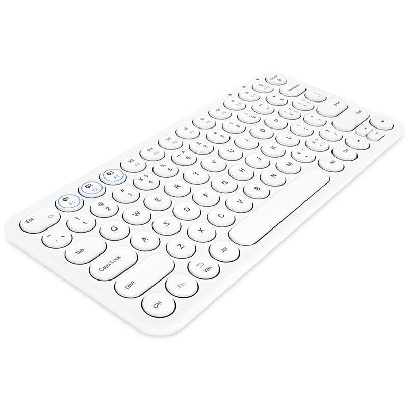 航世（B.O.W） HB098S 多设备三蓝牙键盘 静音便携iPad平板手机无线键盘 时尚男女蓝牙键盘 白色
