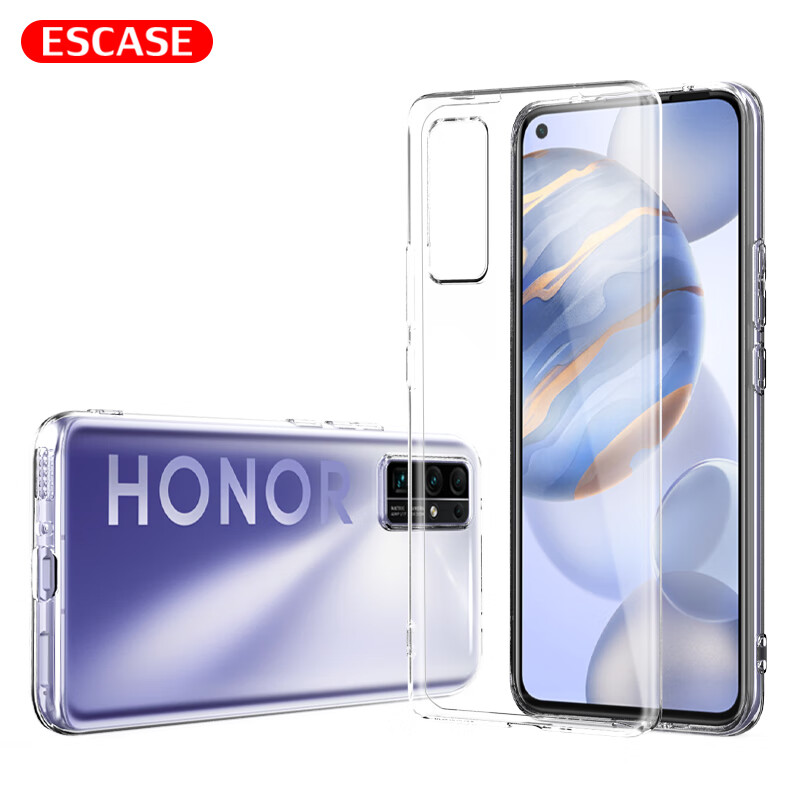 ESCASE 华为荣耀30手机壳保护套 防摔全包/软壳硅胶（有挂绳孔）保护套 透明 【全包软壳&高清透亮】透明荣耀30