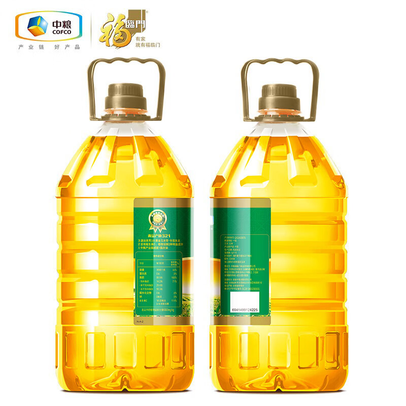 福临门 食用油 非转基因压榨一级黄金产地玉米胚芽油6.18L 中粮出品