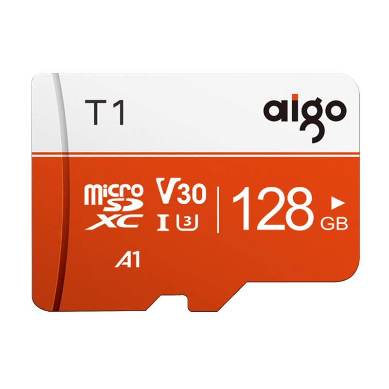 爱国者（aigo）128GB TF（MicroSD）存储卡 U3 A1 V30 4K内存卡 相机行车记录仪监控摄像头储存卡 T1读速100MB/s 128GB行车记录仪/监控专用 高清视频