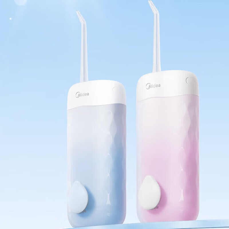美的（Midea） 冲牙器 洗牙器 便携式洁牙器 小巧便携出差 CS3 蓝/粉 下单备注 