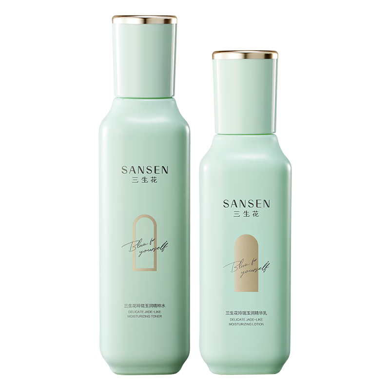 三生花百雀羚出品玲珑玉润水乳套装（水120ml+乳液100ml ） 【全新升级】玲珑玉润水乳套装